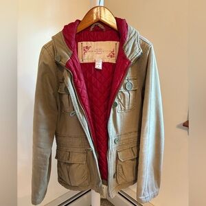 *Vintage* Abercrombie & Fitch Women’s Khaki-Green Jacket — Size M